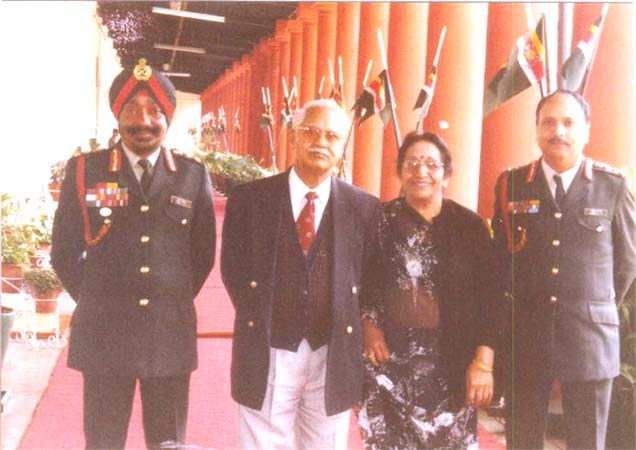 1990's Col. Ajit Singh, Lt. Col. J. Kumar, Mrs Nirdosh Kumar, Col. Vasudeva at MRC.