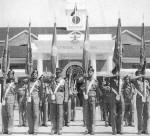 The 9th Madras lays its colours at Chetwode Hall at IMA, Dehra Dun in 1956 - http://www.bharat-rakshak.com/LAND-FORCES/Army/Regiments/9Madras.html