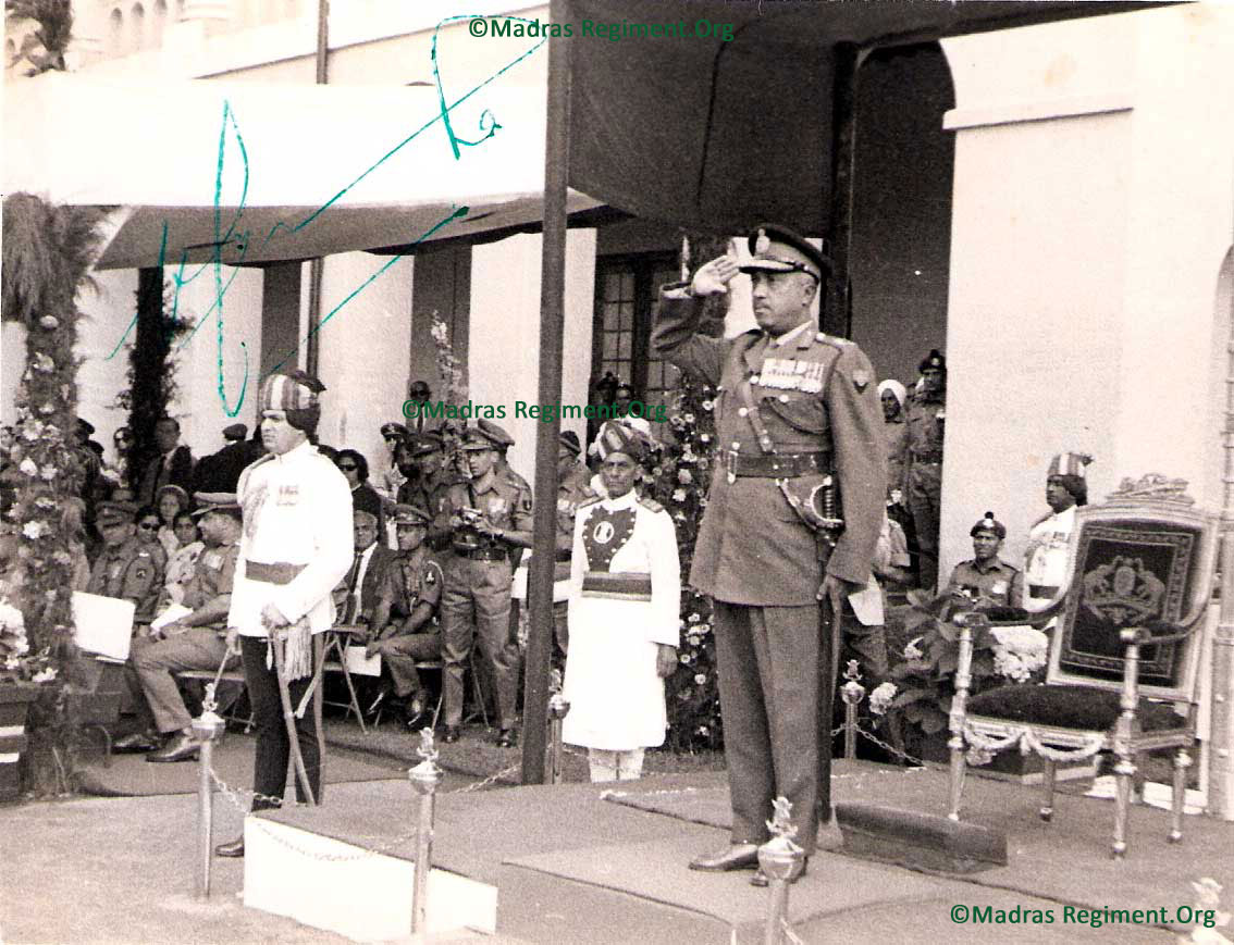 1970- Gen Narhona taking the salute at MRC Wellington